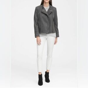 Banana Republic - Mario Bellucci - Italian wool moto jacket- charcoal gray